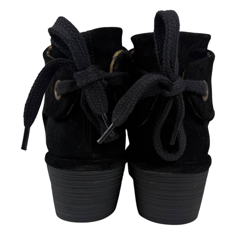 NEW FLY London Womens Yebi Wedge Boot, Suede Ankle Booties BLACK EU 41/US 10-10t - Picture 4 of 14